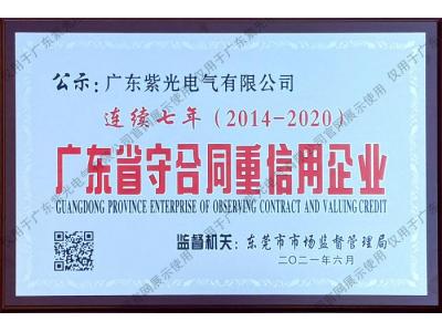 連續(xù)七年廣東省守合同重信用企業(yè)